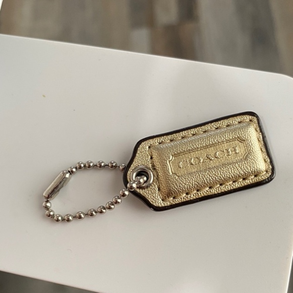 Coach Metallic Gold Handbag  Tag with Chain